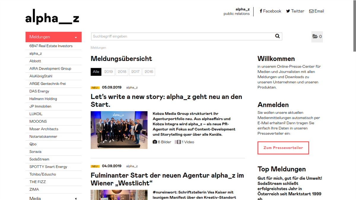 Der neue alpha_z Newsroom von uncovr PResstige
